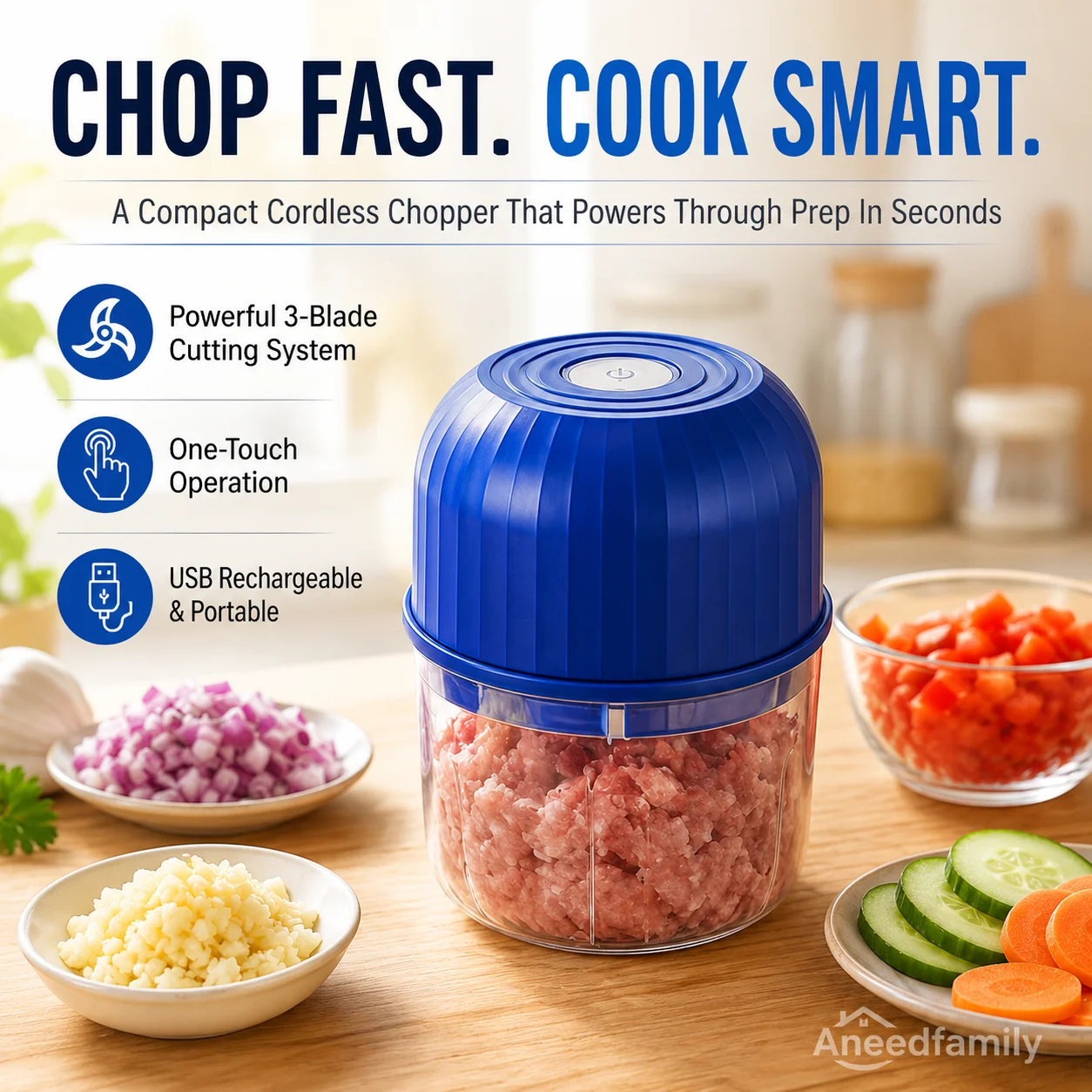 CHOP FAST. COOK SMART. cordless food chopper