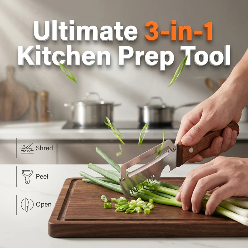 Ultimate 3-in-1 Kitchen Prep Tool shredding scallions